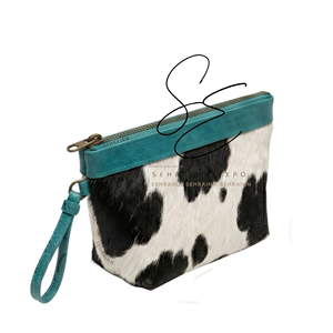 New Design Genuine Leather Cowhide <b>Wristlet</b> Clutch Mini Handmade Western Zipper Pouch Unisex Travel Pouch - Product Image 2