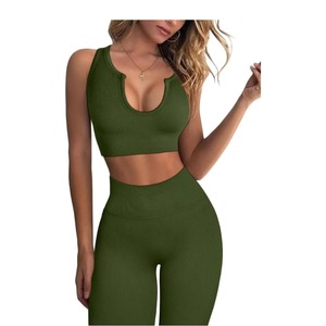 Custom Wholesale Women Crew <b>Neck</b> Plus Size Sports Bra Crop Tank Top <b>Padded</b> Yoga Gym Workout Fitness Activewear Washed - Product Image 1