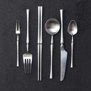 Juego de cubiertos de acero inoxidable, juego de cubiertos para boda SS304 con mango grueso, acabado espejo. - Product Image 1