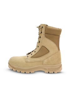 Bottes de travail tactiques pour hommes, en daim brun, hautes, pour la randonnée, bottes de sécurité pour l'extérieur, style à lacets, chaussures durables antidérapantes - Product Image 4