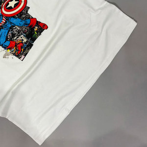 Printed White 100% Cotton Knitted <b>Ringer</b> <b>T</b>-<b>Shirt</b> Men's Casual Short Sleeve O-Neck Regular Fit Breathable - Product Image 5