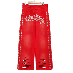 Custom Plain French Terry Sweat Pants For Women Rhinestone New Fresh Casual Fashionable Elastic 100%Knit Sweat Pant - Product Image 2