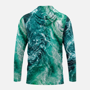 Chemise de pêche personnalisée avec logo, protection solaire UPF 50+, légère, camouflage, à capuche, sublimation, respirante, pour la chasse, vente en gros OEM - Product Image 2
