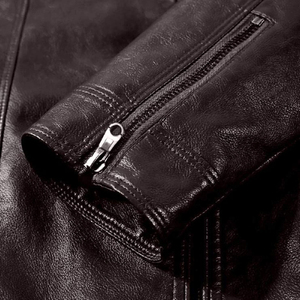 Top Selling Premium Biker <b>Leather</b> <b>Jackets</b> For Men Classic Style Outdoor Sports Style <b>Long</b> Sleeve Zip Up <b>Leather</b> Outerwear Coats - Product Image 5
