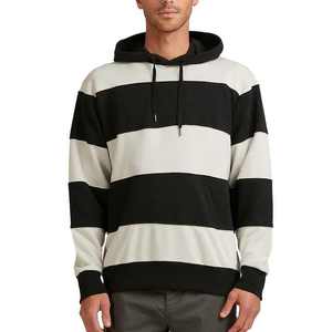 Sweat à capuche demi-zippé pour homme de haute qualité, color-block, 100 % coton, coupe oversize, décontracté, pour l'hiver, à prix de gros - Product Image 1