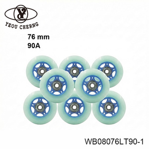Rueda de Patinaje YEOU CHERNG WB08076LT90-1, Núcleo Azul, Vista Trasera Transparente Azul - Product Image 4