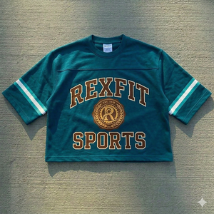 T-shirt noir délavé pour homme REXFIT SPORTS, coupe ample, coton, streetwear, col rond, tee-shirt décontracté personnalisé - Product Image 3