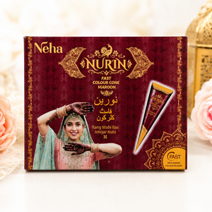 Peinture corporelle et visage NEHA Fast Colour Cone Maroon, à base de plantes naturelles, 600 g, certifiée MSDS, maquillage minéral de luxe pour festivals et arts. - Product Image 1