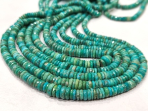 Perles Rondelles Simples en Turquoise Bleue Naturelle de Haute Qualité, d'Arizona, Taille Graduée de 3,5 mm à 7 mm, Vendues par Fil de 8 Pouces - Product Image 2