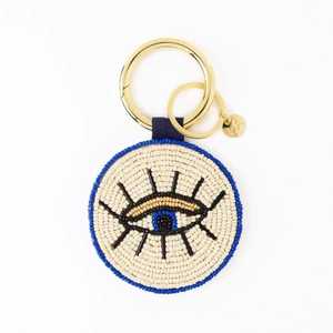 NOUSHAD ARTISANAT NH-802 Porte-monnaie à motif circulaire en perles de verre tissées, porte-clés en toile, léger, durable, style classique - Product Image 3