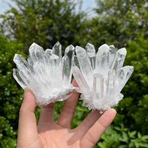 Cristaux de quartz naturel de qualité supérieure, points de grappe de pierres précieuses, faits à la main, portables, décoration d'intérieur, équilibrage énergétique, Feng Shui - Product Image 1