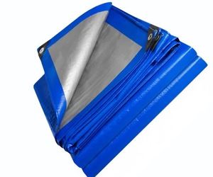 Lona Impermeable de Polietileno Azul Grisáceo de Alta Resistencia, Tejido para Exteriores, para Cubiertas de Transporte y Logística - Product Image 3