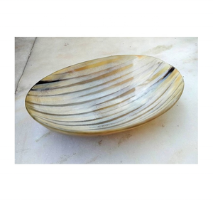 Best Selling Carved Buffalo Horn Vintage Salad Fruit Serving Bowl Indian Horn Dinnerware for Business Gifts - Product Image 2