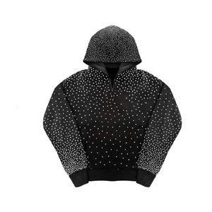 Chándal Personalizado con Capucha, Informal, Ligero, Transpirable, con Logotipo Personalizado, con Pedrería, de Invierno, Color Sólido, Calidad Premium - Product Image 3