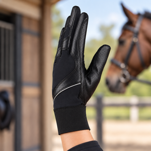 Gants d'équitation d'hiver imperméables et résistants à la chaleur en cuir, vêtements de sport avec protection antidérapante et solaire, compatibles écran tactile, avec option OEM - Product Image 4