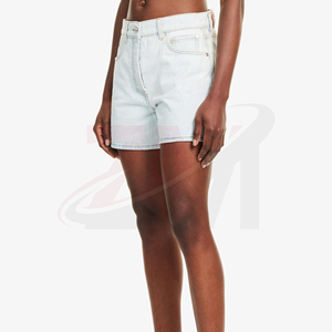 Colección de Ropa de Verano de Estilo Desgastado y Talle Alto: Shorts de Mezclilla Premium para Mujer, Ajuste Cómodo, Tela de Mezclilla Suave e Informal - Product Image 4