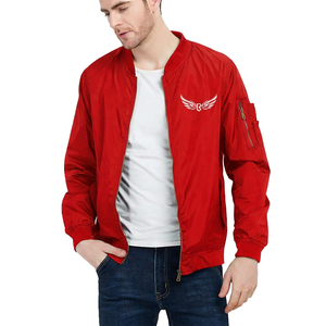 <b>Men's</b> Black <b>Thin</b> Collarless Bomber <b>Jacket</b> with Logo Zipper Front Casual Windproof Polyester Outerwear Spring Style - Product Image 3