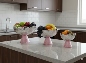 Frutero de Aluminio Pulido Ligero Hecho a Mano de Primera Calidad para Decoración de Mesa de Comedor, Base de Color Hermoso Personalizada - Product Image 2
