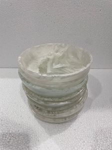Modern Design Brown Fire Snack Chips and Dip <b>Serving</b> Platter <b>Set</b> Resin Oval Soup Partition Bowl for Party Appetizer <b>Serving</b> - Product Image 3