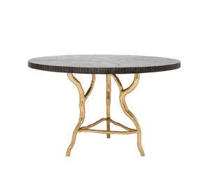 Mesa de centro de base de hierro redonda moderna hecha a mano con tapa de mármol negro para sala de estar y sala de estar fábrica al por mayor - Product Image 1