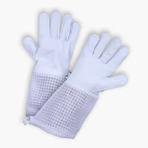 Gants d'apiculture en coton blanc, longueur poignet, avec revers en maille, style uni, élastiques, pour services professionnels, conformes à la norme ergonomique - Product Image 3