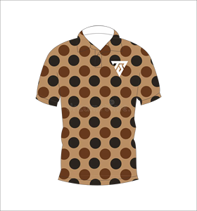 Polo pour homme marron et noir à pois, personnalisable par sublimation, manches courtes, décontracté, respirant, léger, pour le golf - Product Image 1