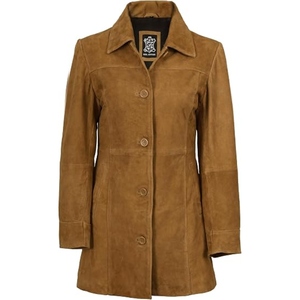 Manteau long élégant en cuir véritable pour femme, trench-coat de luxe pleine longueur, vêtements sur mesure OEM en gros - Product Image 4