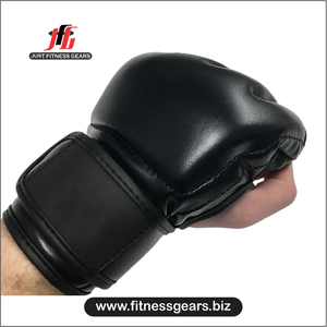 ถุงมือชกมวยหนังแท้สำหรับฝึกซ้อมระดับมืออาชีพ MMA แบบครึ่งนิ้ว น้ำหนักเบา กันลื่น ปิดด้วยแถบตีนตุ๊กแก คุณภาพสูง - Product Image 4