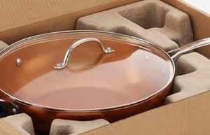 Modern Orange Saute Pan With Glass Lid Stainless Steel Handle Ceramic Non-Stick Coating <b>For</b> Kitchen And <b>Induction</b> Cooker Use - Product Image 6