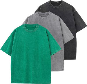 T-shirt homme personnalisé avec logo imprimé OEM, 100% coton, 300 g/m², col rond, manches courtes, coupe ajustée, séchage rapide, effet délavé, vintage - Product Image 3