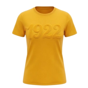 Camiseta de chenilla Sigma Gamma Rho Solid Gold 1922 para mujer, manga corta, cuello redondo, personalizada con letras griegas de la hermandad, suave y casual - Product Image 2