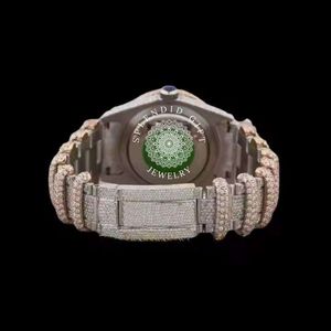 Reloj de Lujo Shendiquan con Diamantes para Hombre, Caja Plateada con Moissanita de 28 mm, Movimiento Analógico de Cuarzo ETA, Esfera de Cristal de Zafiro, Resistente al Agua 10 m - Product Image 3