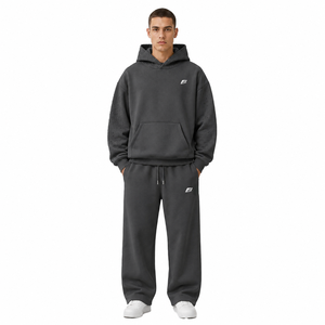 Conjuntos de Sudadera con Capucha y Pantalones Jogger Premium con Pedrería, Chándal de Forro Polar Oversize Estilo Urbano, Proveedor Mayorista de Logotipos Personalizados - Product Image 1