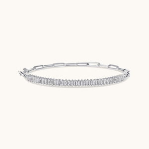 กำไลข้อมือเพชรทรงบาแก็ตต์ E-VVS น้ำหนักรวม 1.40 กะรัต ทองคำแท้ 10K 14K 18K เพชรเลี้ยงในห้องปฏิบัติการ สร้อยข้อมือแบบเทนนิส ของขวัญวันเกิดสำหรับเธอ - Product Image 3