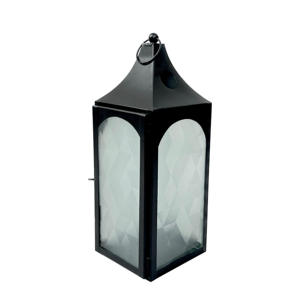Green Metal Rectangular Lantern With Monstera <b>Leaf</b> Cutout Design For Home Decoration - Product Image 5