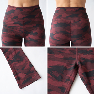 Women's High-Waisted Flare <b>Leggings</b> Camo <b>Print</b> Full Length Spandex Polyester Pants Stretch Breathable Yoga Workout <b>Legging</b> - Product Image 6