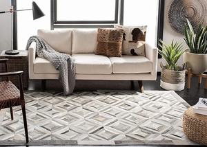 Le tapis ultime pour la décoration intérieure, fait main en cuir de vache et coton, design persan moderne à rayures, antidérapant, adapté aux animaux domestiques, pour le salon - Product Image 3