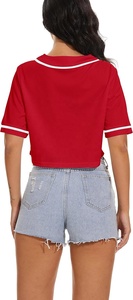 Camiseta corta de verano para mujer, camiseta de béisbol de manga corta con cuello en V y botones, personalizable, nombre del equipo, camiseta de béisbol para niñas en 3D - Product Image 2