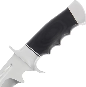 Cuchillo de caza Bowie de hoja puntiaguda de acero de Damasco hecho a mano, nuevo, OEM, al por mayor, con mango de madera exótica verde y latón, de Prestige Blades - Product Image 3