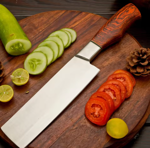 Juego de Cuchillos de Chef Profesional de 5 Piezas de Acero con Alto Contenido de Carbono, con Hojas Afiladas y Duraderas, Mango Ergonómico de Madera Ambidiestro - Product Image 6