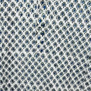 Kurta Corta de Manga Larga Azul Claro 100% Algodón de Alta Calidad para Hombre |   Kurta Étnica Informal Premium con Estampado Floral Hecho a Mano - Product Image 3