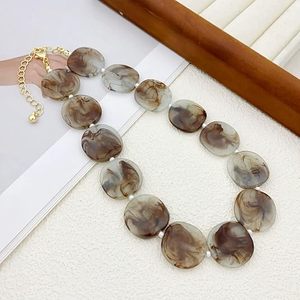 Necklace for Women Colorful Chunky Square <b>Round</b> Shaped Beaded Necklace Boho Jewelry Holiday Party Accessories - Product Image 1