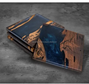 Vente chaude fêtes de noël caboteur résine matériel longue durée qualité forme carrée sous-verres ensemble de l'inde - Product Image 2