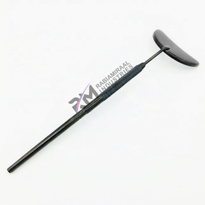Miroir pour extensions de cils en forme de lune, couleur plasma noire, acier inoxydable, marque privée, miroir simple face - Product Image 3