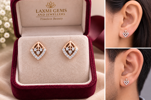 Rose Gold Color Fine Stud Earrings Pear <b>Cut</b> <b>Stone</b> Halo Ear Studs <b>for</b> Women Party Jewelry - Product Image 5