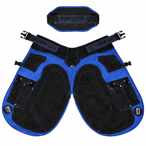 Delantal de Herrador Veterinario de Calidad Premium Negro y Azul, Estilo Inglés Completo, Cuero Genuino y Tela, Cierre de Hebilla Duradero - Product Image 4