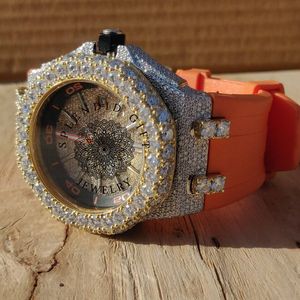 Splendid Gift Jewelry Luxury Diamond <b>Watch</b> 28mm Analog Quartz Men's Moissanite Silver <b>Case</b> Sapphire Crystal ETA Movement 10m - Product Image 5