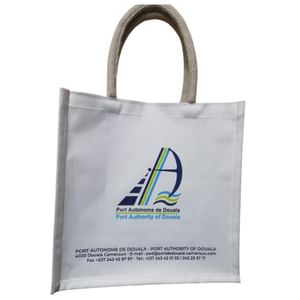 Eco Friendly White Laminated Jute Carry <b>Bag</b> | Custom Printed Promotional Tote | Reusable Shopping Gift <b>Bag</b> with Soft Handles <b>Bag</b> - Product Image 1