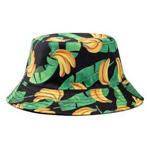 Unisex Bucket <b>Hat</b> Black Yellow Digital Printing Cotton Linen Fabric Casual Breathable Adjustable 3D Embroidery Spring <b>Summer</b> - Product Image 3