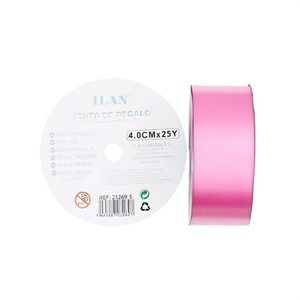 Nastro regalo Ilan 4,0 cm x 25 m in raso rosa per confezionare regali - Product Image 2